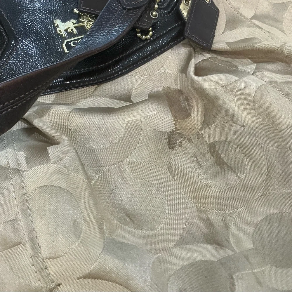 Coach Beige and Dark Brown Satchel